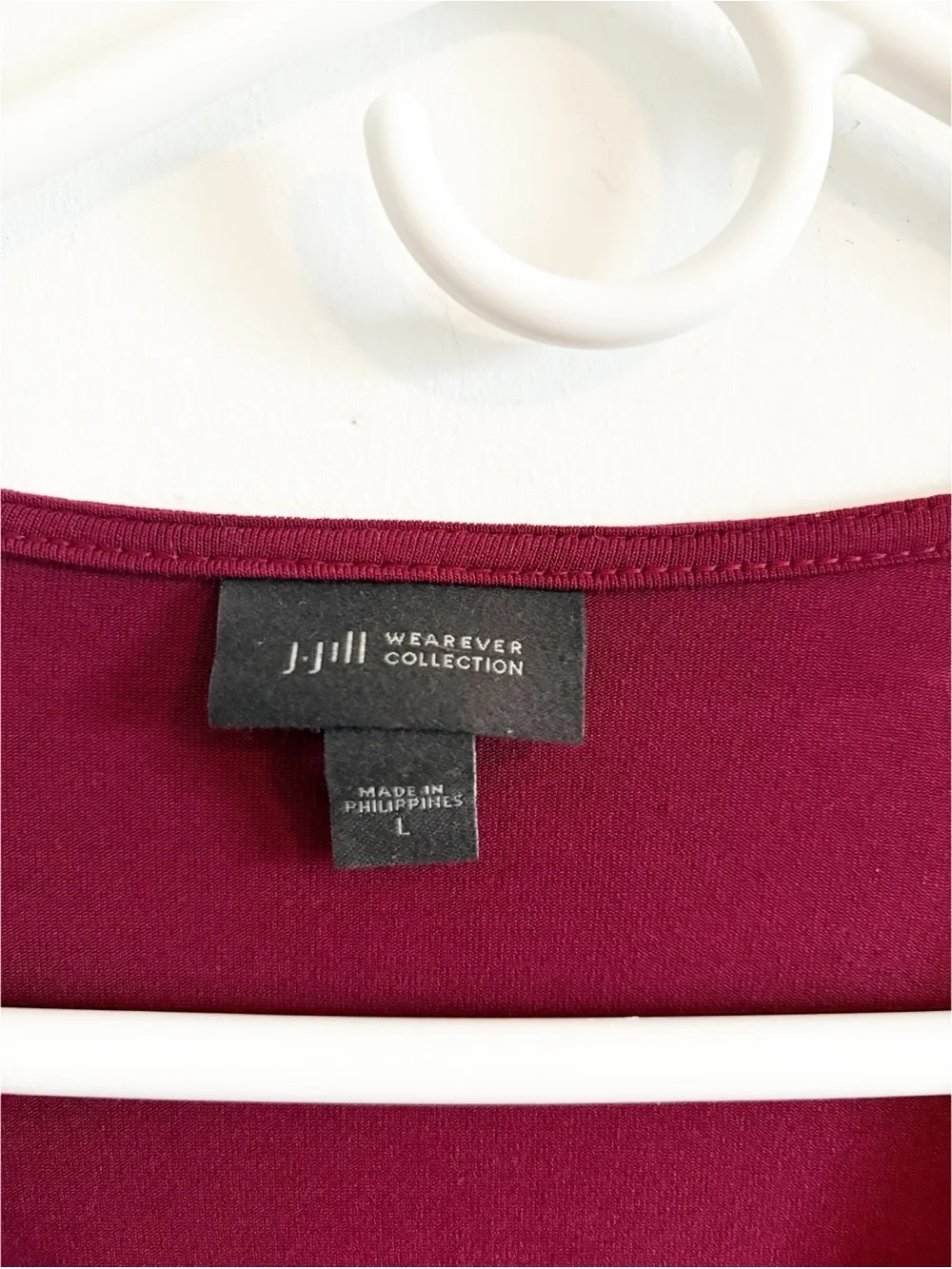 J.Jill Burgundy Pleated Bell Sleeve Blouse - Picture 5 of 6
